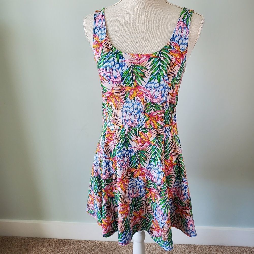 Divided Multicolor Floral Dress